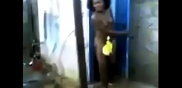  Nigeria School of Health Students Take Bath Outside
